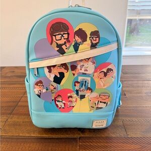 Disney Pixar UP Loungefly Mini Backpack – Carl & Ellie Balloons Design